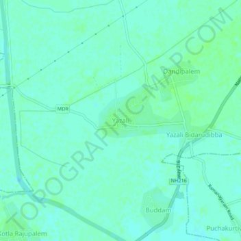Yazali topographic map, elevation, terrain