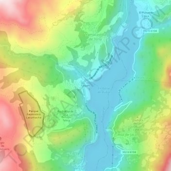 Saqués topographic map, elevation, terrain