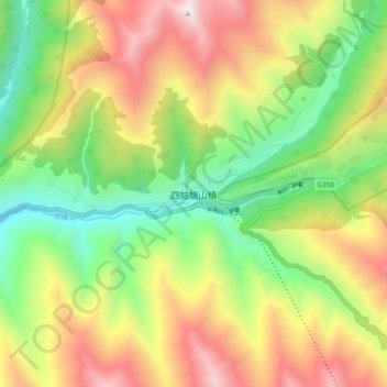 Siguniangshan topographic map, elevation, terrain
