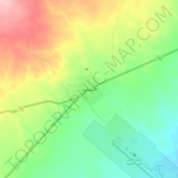 Safawi topographic map, elevation, terrain