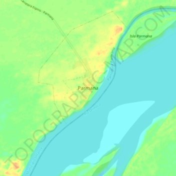 Parmana topographic map, elevation, terrain