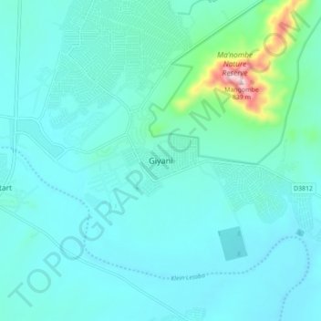Giyani topographic map, elevation, terrain