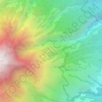 Gunung Arjuna topographic map, elevation, terrain