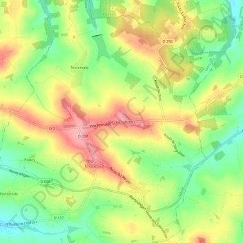 Vieux Crubelets topographic map, elevation, terrain