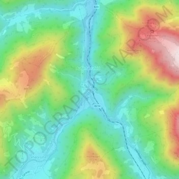 Freiland topographic map, elevation, terrain