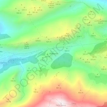 El Mazuco topographic map, elevation, terrain