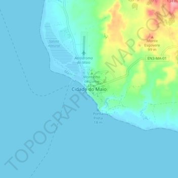 Cidade do Maio topographic map, elevation, terrain