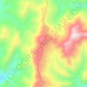 Sachal topographic map, elevation, terrain