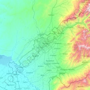 Yakkasaroy Tumani topographic map, elevation, terrain