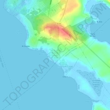 Gajac topographic map, elevation, terrain