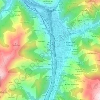 El Discu topographic map, elevation, terrain