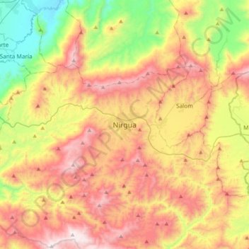 Nirgua topographic map, elevation, terrain