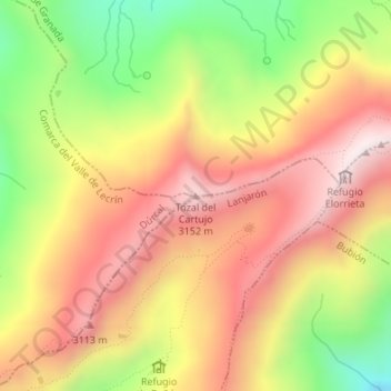 Tozal del Cartujo topographic map, elevation, terrain