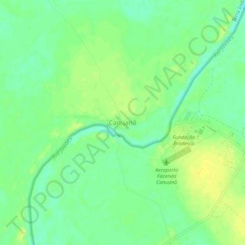 Canuanã topographic map, elevation, terrain