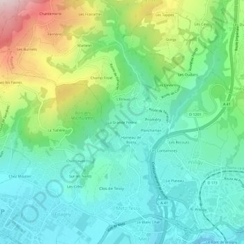 La Grande Ferme topographic map, elevation, terrain