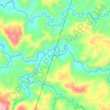 Labangon topographic map, elevation, terrain