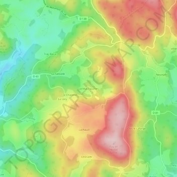 Le Mas Faucher topographic map, elevation, terrain