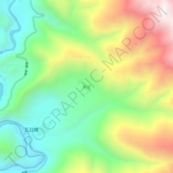 Genji topographic map, elevation, terrain