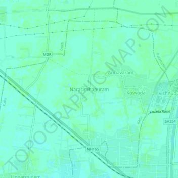 Narasimhapuram topographic map, elevation, terrain