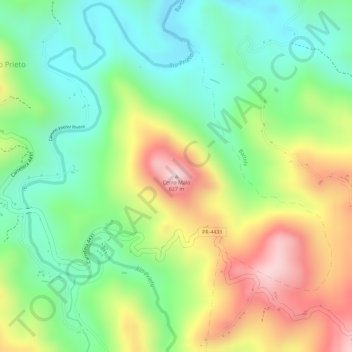 Cerro Malo topographic map, elevation, terrain