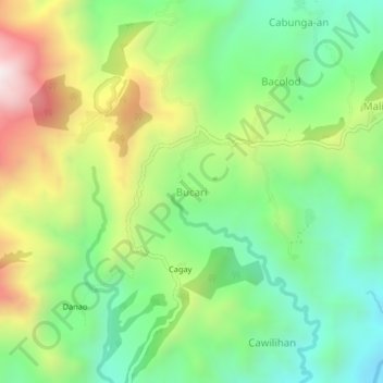 Bucari topographic map, elevation, terrain