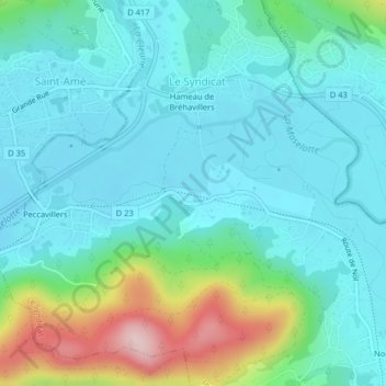 La Chaviere topographic map, elevation, terrain