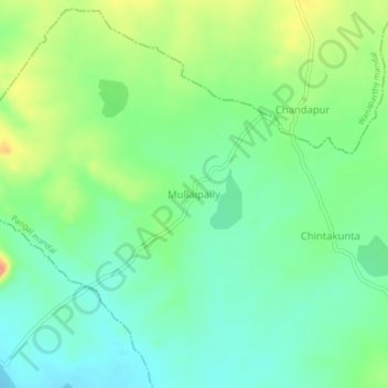 Mullaipally topographic map, elevation, terrain