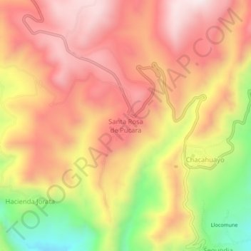 Santa Rosa de Pucara topographic map, elevation, terrain