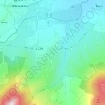 Champelogne topographic map, elevation, terrain