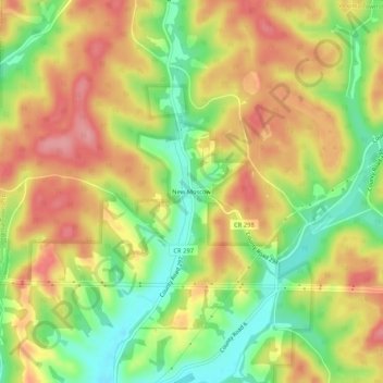 New Moscow topographic map, elevation, terrain