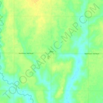 Odin topographic map, elevation, terrain