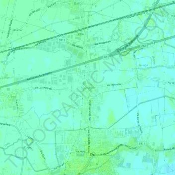 Cazzago topographic map, elevation, terrain