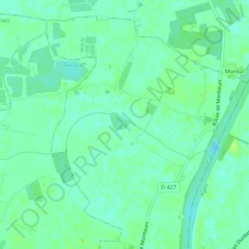 Pont de Lamothe topographic map, elevation, terrain
