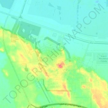 Al Ruwais topographic map, elevation, terrain