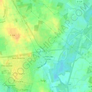 Les Grands Evignés topographic map, elevation, terrain