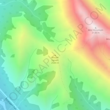 Mount Lipsett topographic map, elevation, terrain