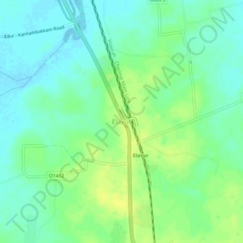 Elavur topographic map, elevation, terrain