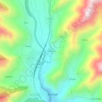 Dharspun topographic map, elevation, terrain