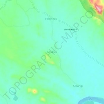 Modran topographic map, elevation, terrain