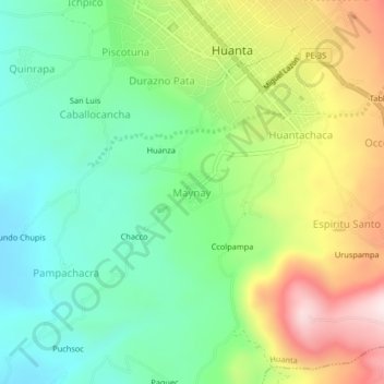 Maynay topographic map, elevation, terrain