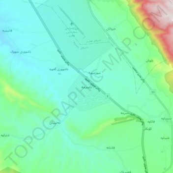 Basirma topographic map, elevation, terrain