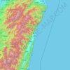 Hualien County topographic map, elevation, terrain