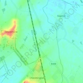 Horton topographic map, elevation, terrain
