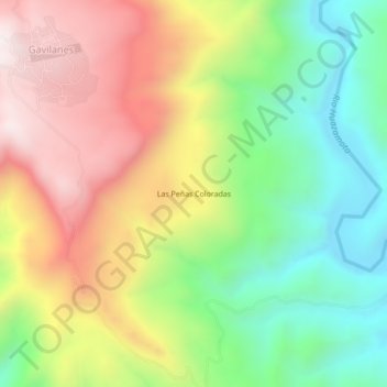 Las Peñas Coloradas topographic map, elevation, terrain