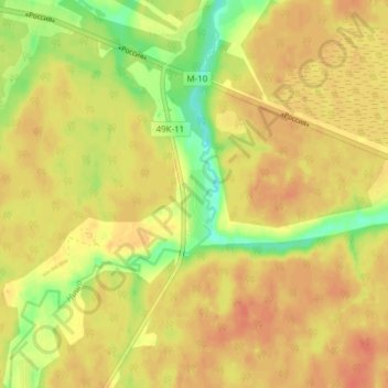 Подлитовье topographic map, elevation, terrain