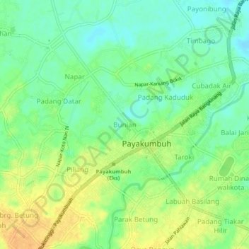 Bunian topographic map, elevation, terrain