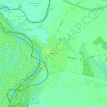 Apatin topographic map, elevation, terrain