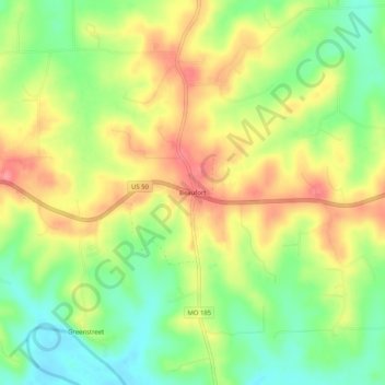 Beaufort topographic map, elevation, terrain