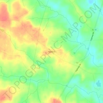 Mudlick topographic map, elevation, terrain