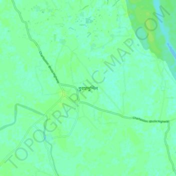Burhanuddin topographic map, elevation, terrain